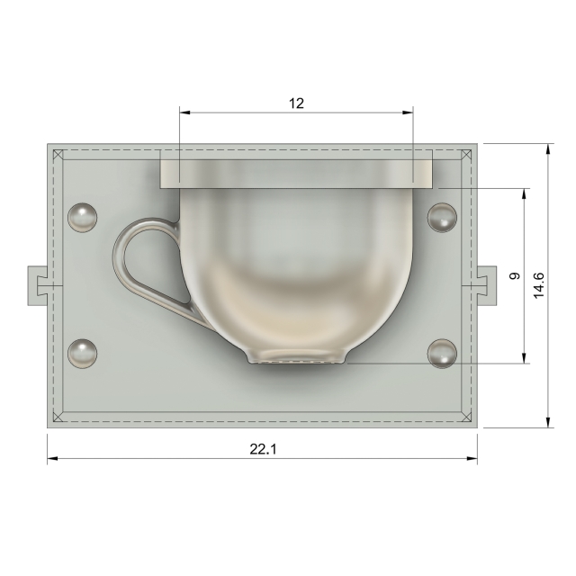 Matriz para Moldes de Yeso - 14 - Taza Redonda con Asa