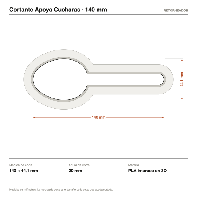 Cortante Apoya Cucharas 14 cm