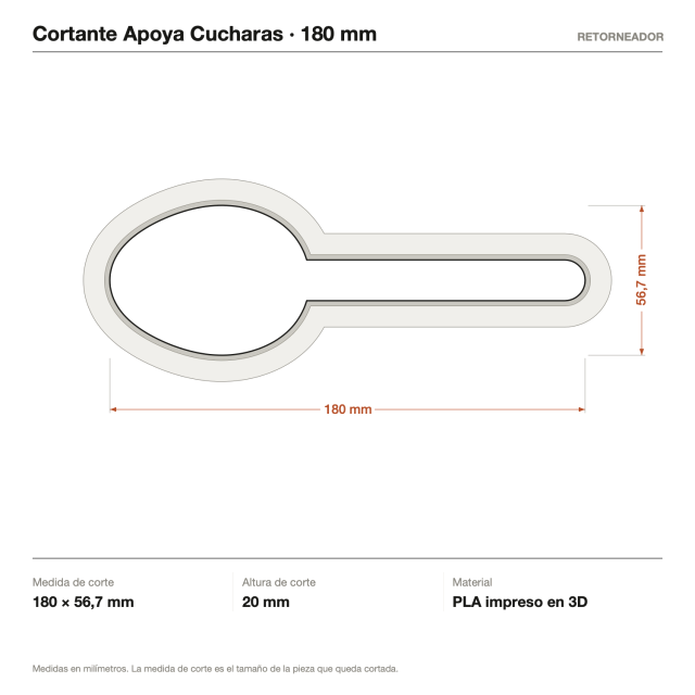 Cortante Apoya Cucharas 18 cm