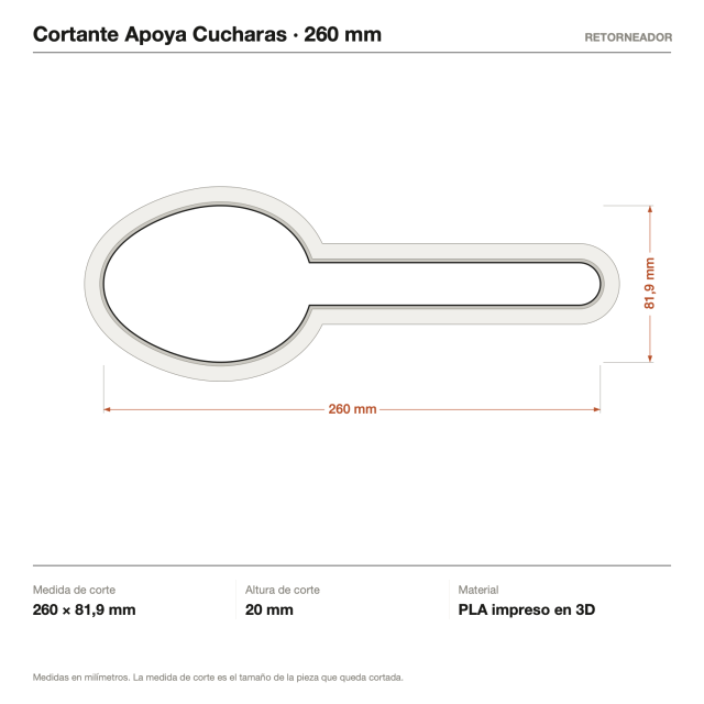 Cortante Apoya Cucharas 26 cm