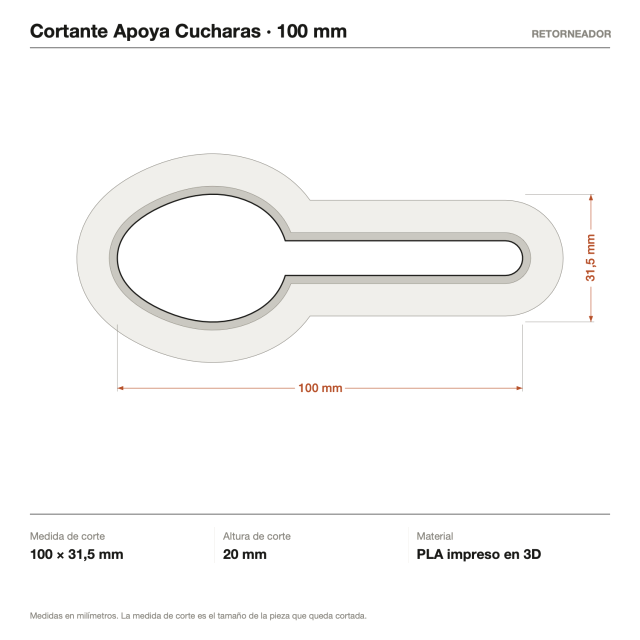 Kit Cortantes Apoya Cucharas x4 (10, 14, 18 y 26 cm)