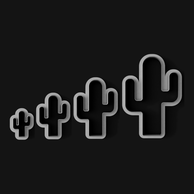 Kit Cortantes Cactus x4 (6, 10, 14 y 20 cm)