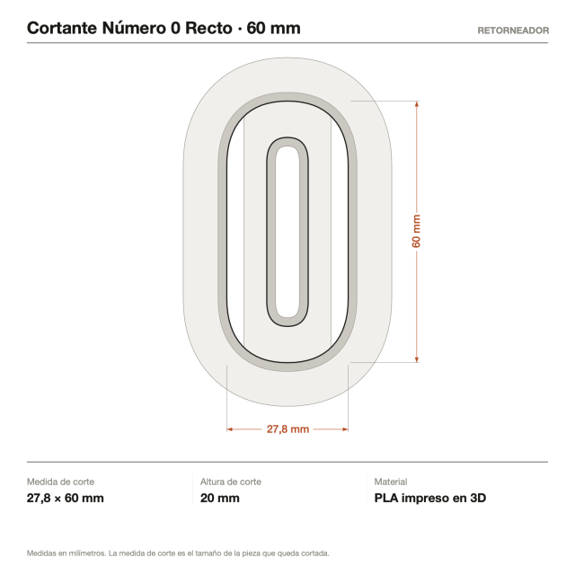 Cortante Número 0 Recto 6 cm