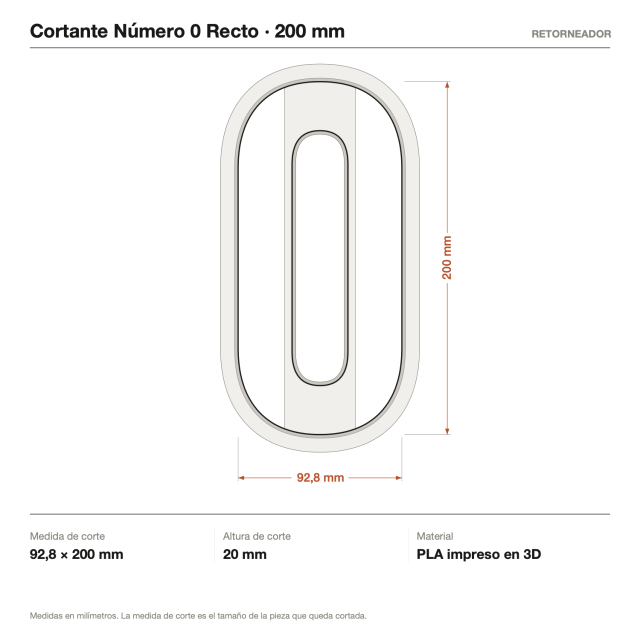 Cortante Número 0 Recto 20 cm