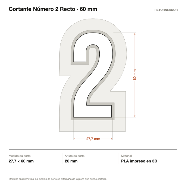 Cortante Número 2 Recto 6 cm
