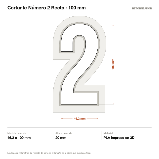 Cortante Número 2 Recto 10 cm