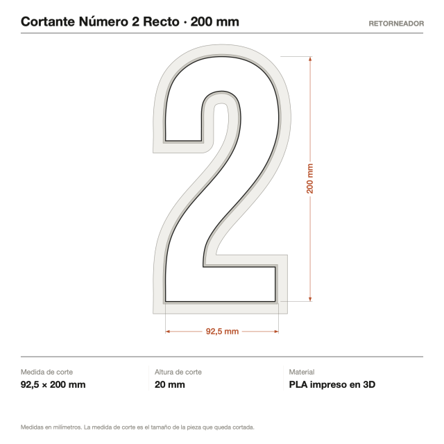Cortante Número 2 Recto 20 cm