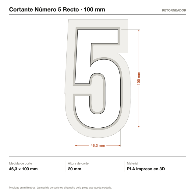 Cortante Número 5 Recto 10 cm