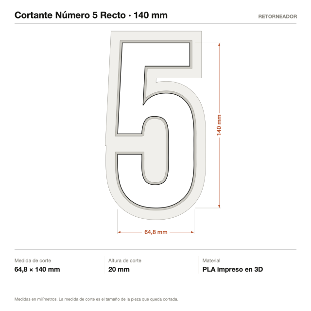 Cortante Número 5 Recto 14 cm