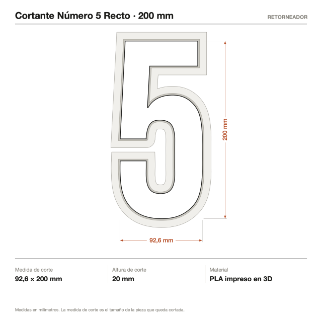 Cortante Número 5 Recto 20 cm