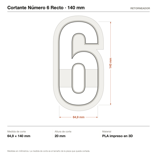 Cortante Número 6 Recto 14 cm