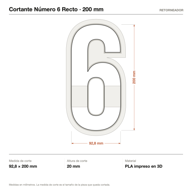 Cortante Número 6 Recto 20 cm
