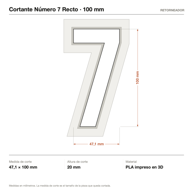 Cortante Número 7 Recto 10 cm