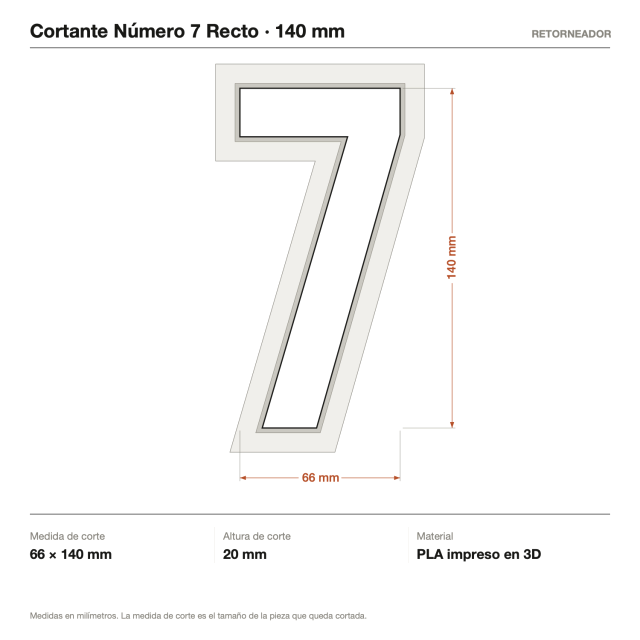 Cortante Número 7 Recto 14 cm