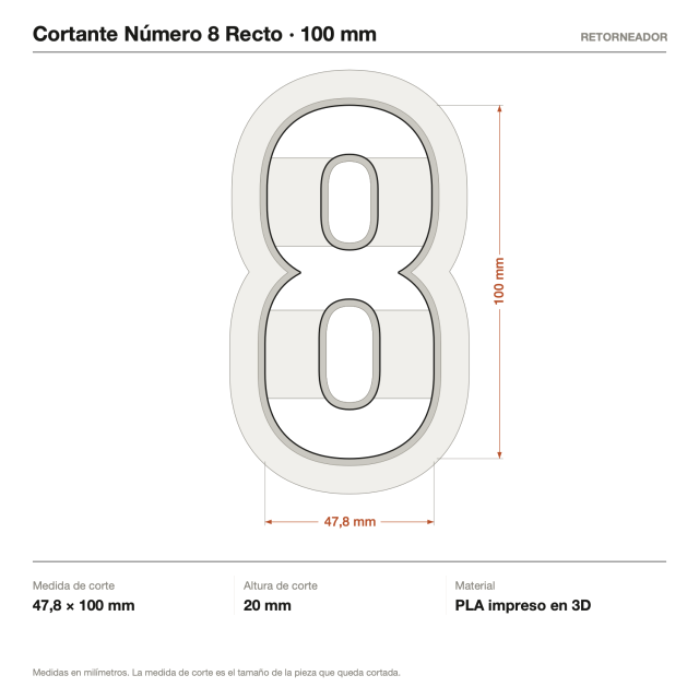 Cortante Número 8 Recto 10 cm