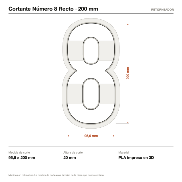Cortante Número 8 Recto 20 cm
