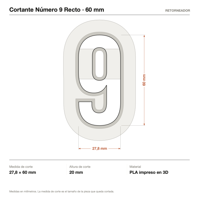 Cortante Número 9 Recto 6 cm