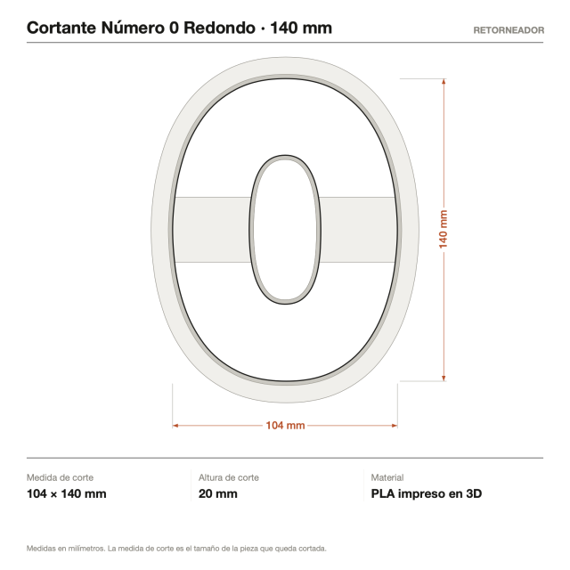 Cortante Número 0 Redondo 14 cm