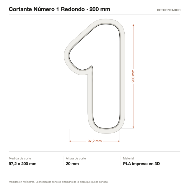 Cortante Número 1 Redondo 20 cm