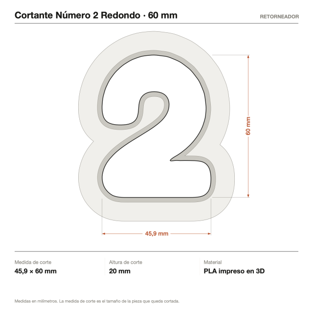 Cortante Número 2 Redondo 6 cm