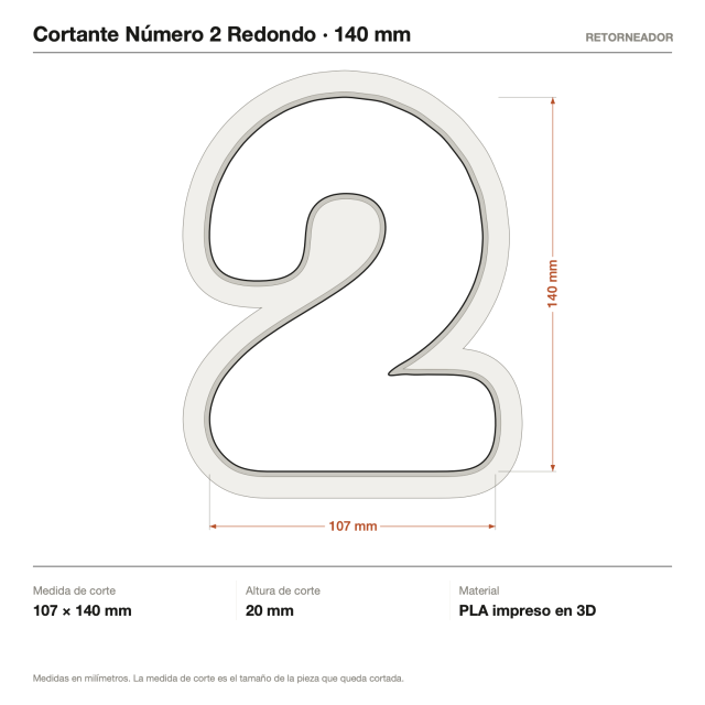 Cortante Número 2 Redondo 14 cm