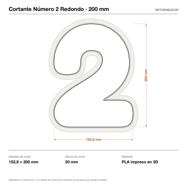 Cortante Número 2 Redondo 20 cm