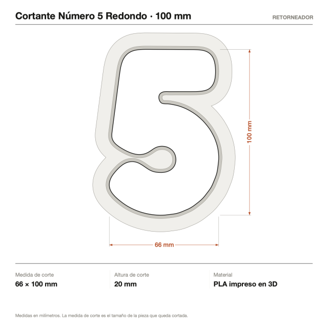 Cortante Número 5 Redondo 10 cm