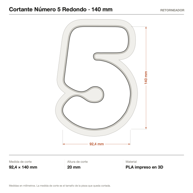 Cortante Número 5 Redondo 14 cm
