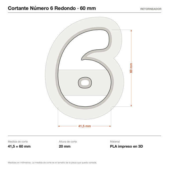 Cortante Número 6 Redondo 6 cm