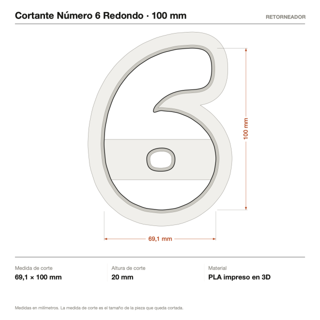 Cortante Número 6 Redondo 10 cm