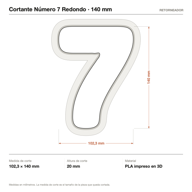 Cortante Número 7 Redondo 14 cm