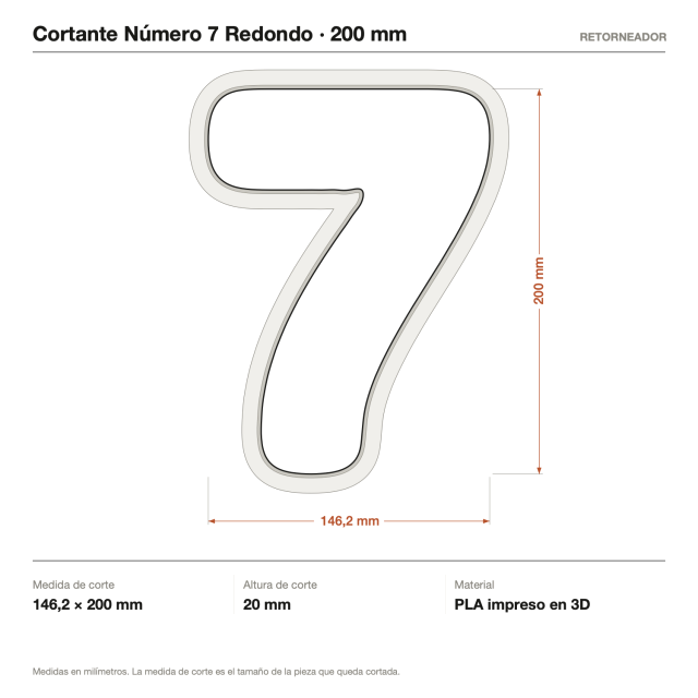 Cortante Número 7 Redondo 20 cm