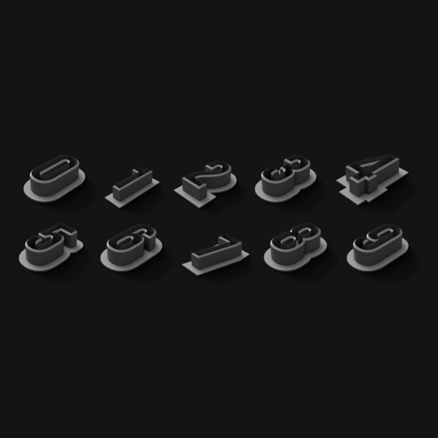 Set de Cortantes Números 0 al 9 - Recto 6 cm