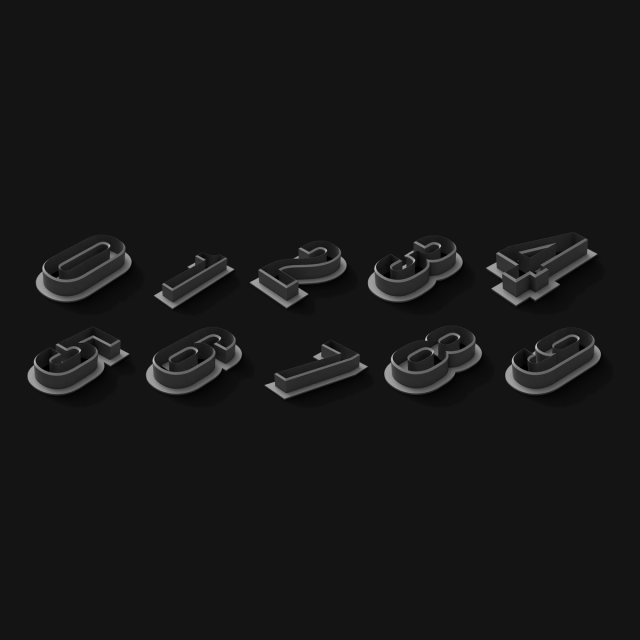 Set de Cortantes Números 0 al 9 - Recto 10 cm