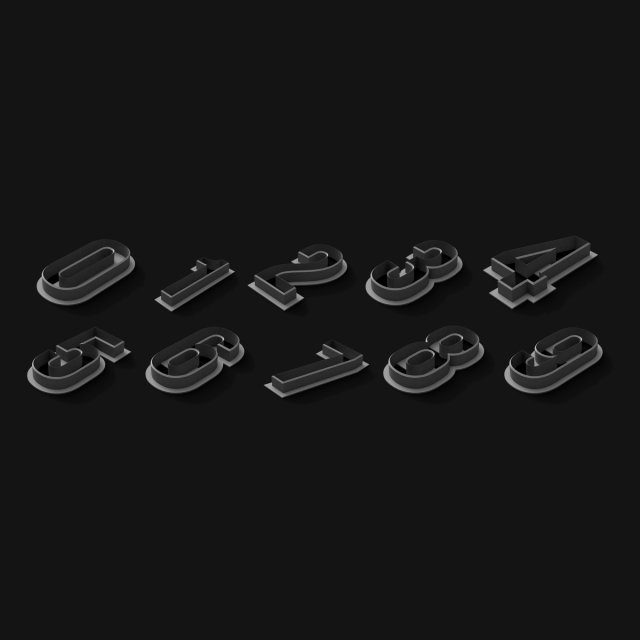 Set de Cortantes Números 0 al 9 - Recto 14 cm