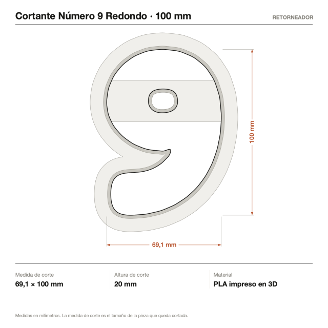 Cortante Número 9 Redondo 10 cm