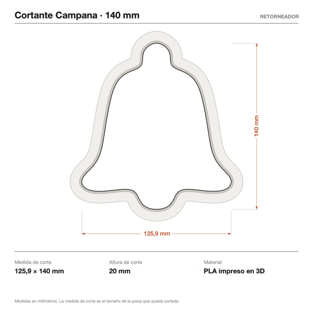 Cortante Campana 14 cm