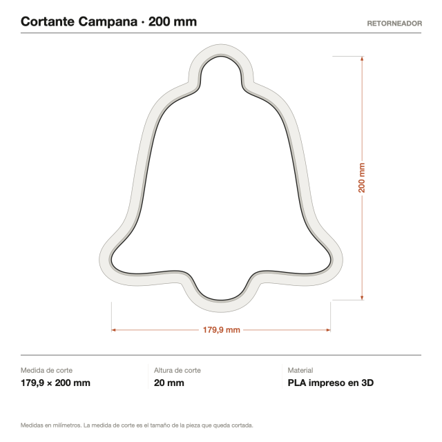 Cortante Campana 20 cm