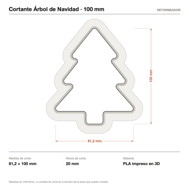 Cortante Árbol de Navidad 10 cm