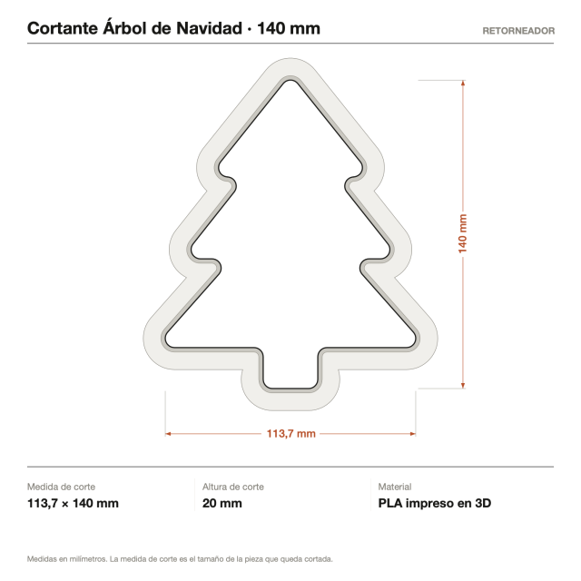 Cortante Árbol de Navidad 14 cm