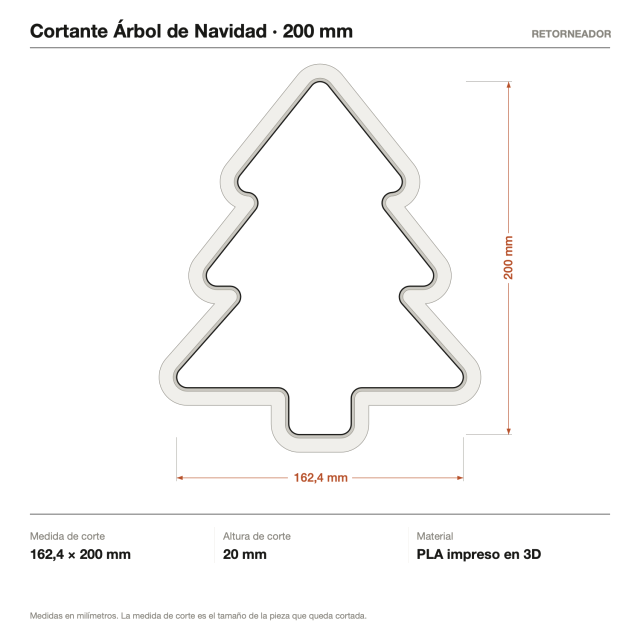 Cortante Árbol de Navidad 20 cm