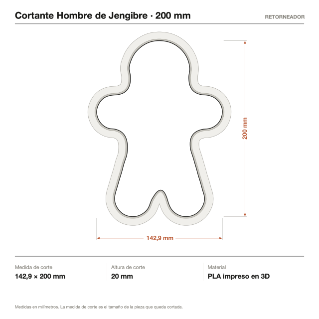 Cortante + Sello Hombre de Jengibre 20 cm