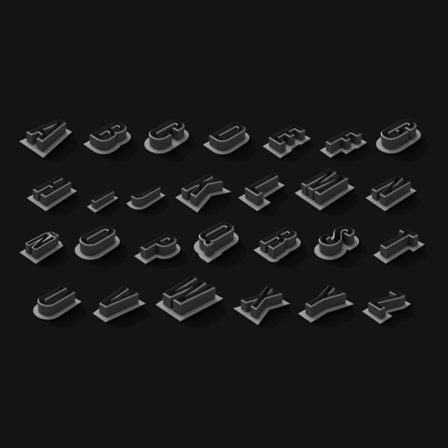 Set de Cortantes Abecedario 27 Letras - Recta 6 cm