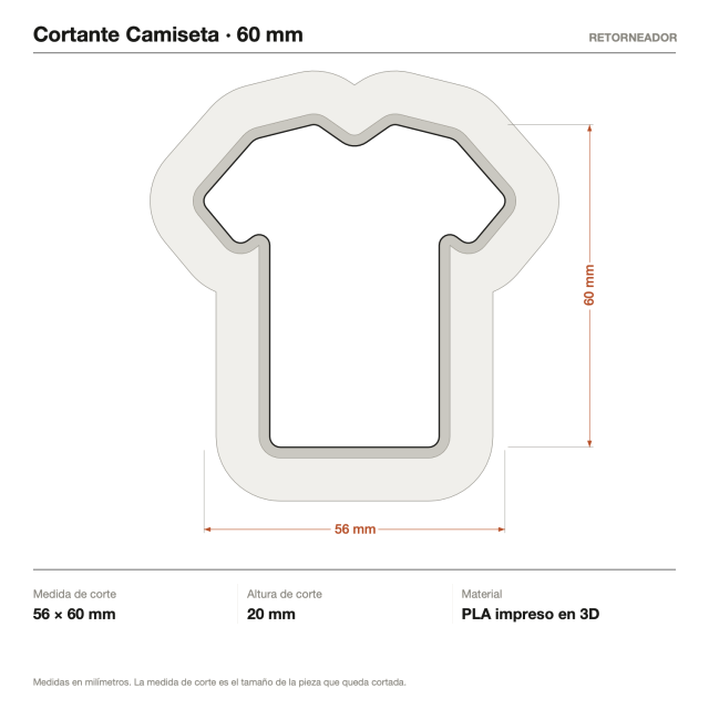 Cortante Camiseta - Tamaño a elección