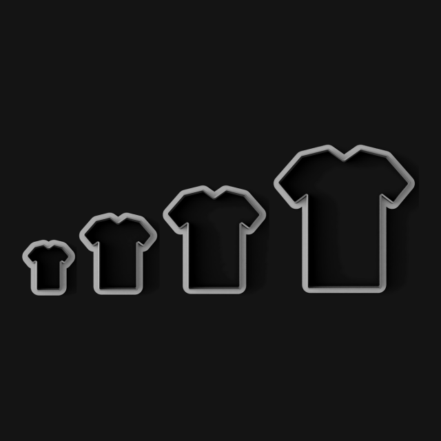 Kit Cortantes Camiseta x4 (6, 10, 14 y 20 cm)