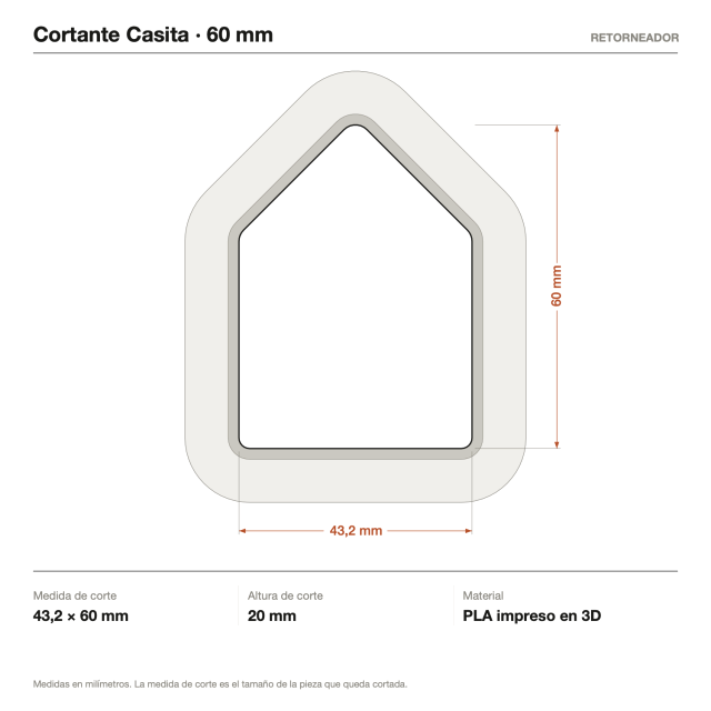 Cortante Casita - Tamaño a elección