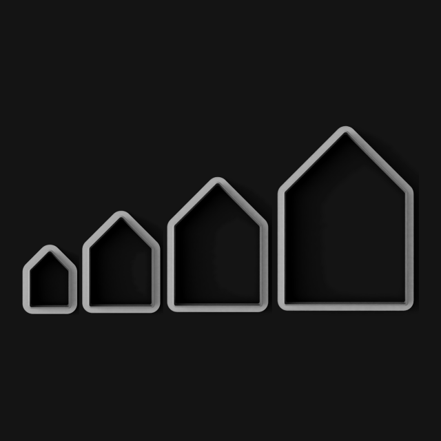 Kit Cortantes Casita x4 (6, 10, 14 y 20 cm)