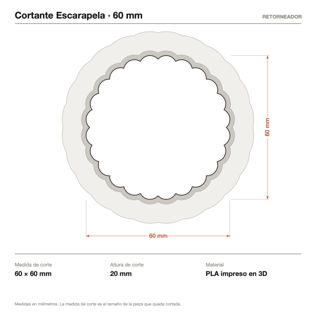 Cortante Escarapela - Tamaño a elección