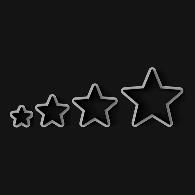 Kit Cortantes Estrella x4 (6, 10, 14 y 20 cm)