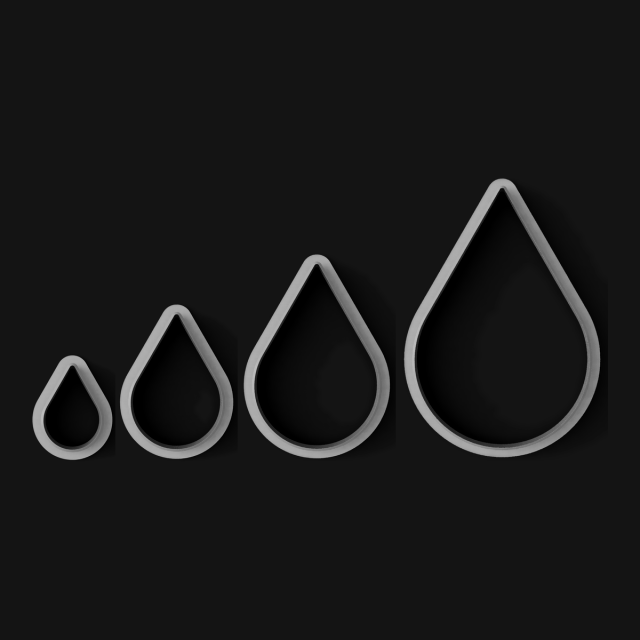 Kit Cortantes Gota x4 (6, 10, 14 y 20 cm)